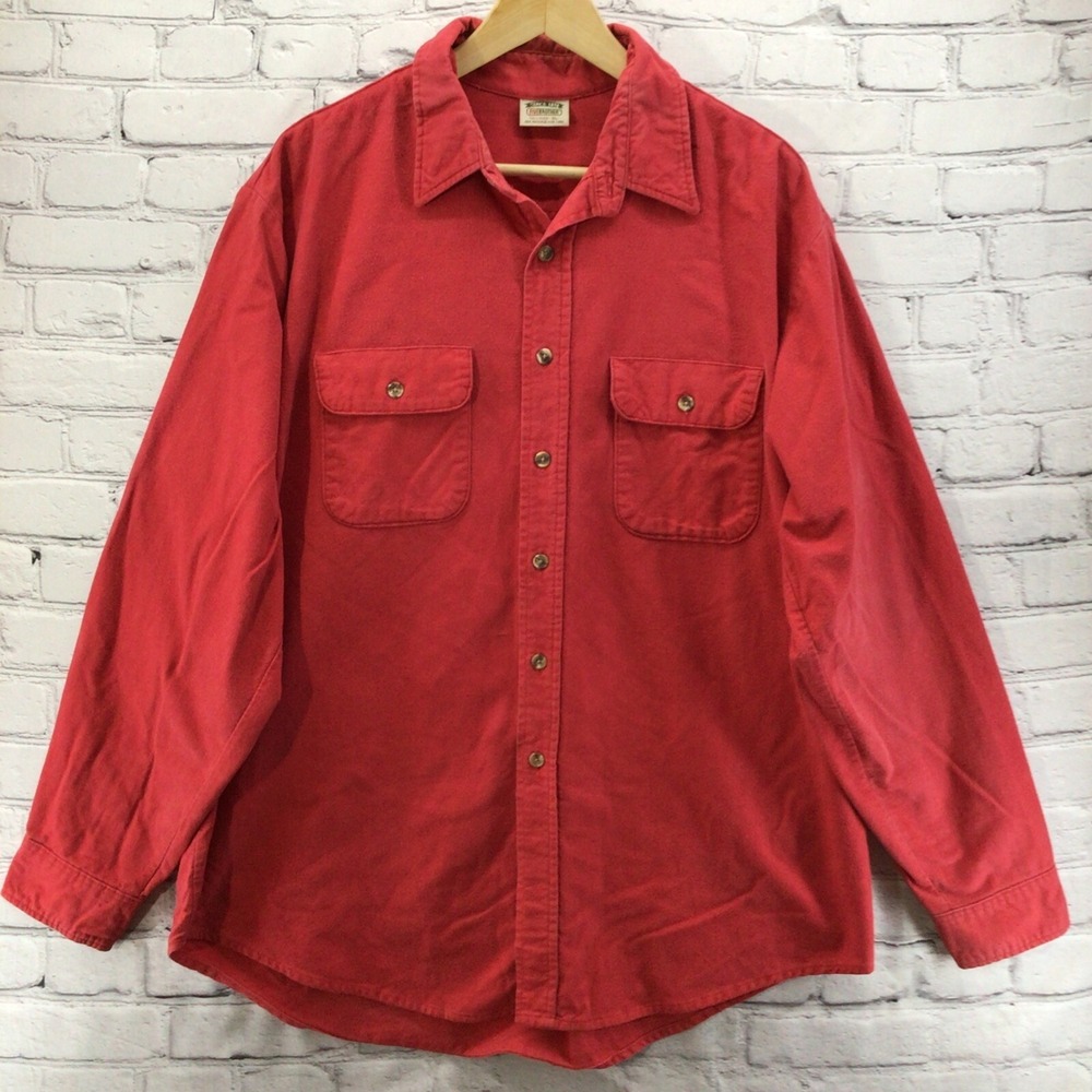 FiveBrother Tall Man XL Flannel Shirt Red Button‎ Up